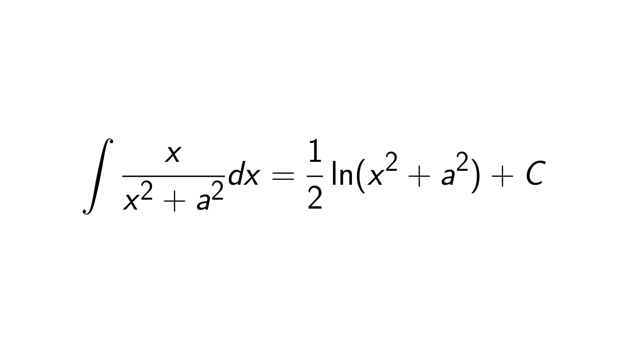 You are currently viewing Integral of x/(x^2 + a^2)